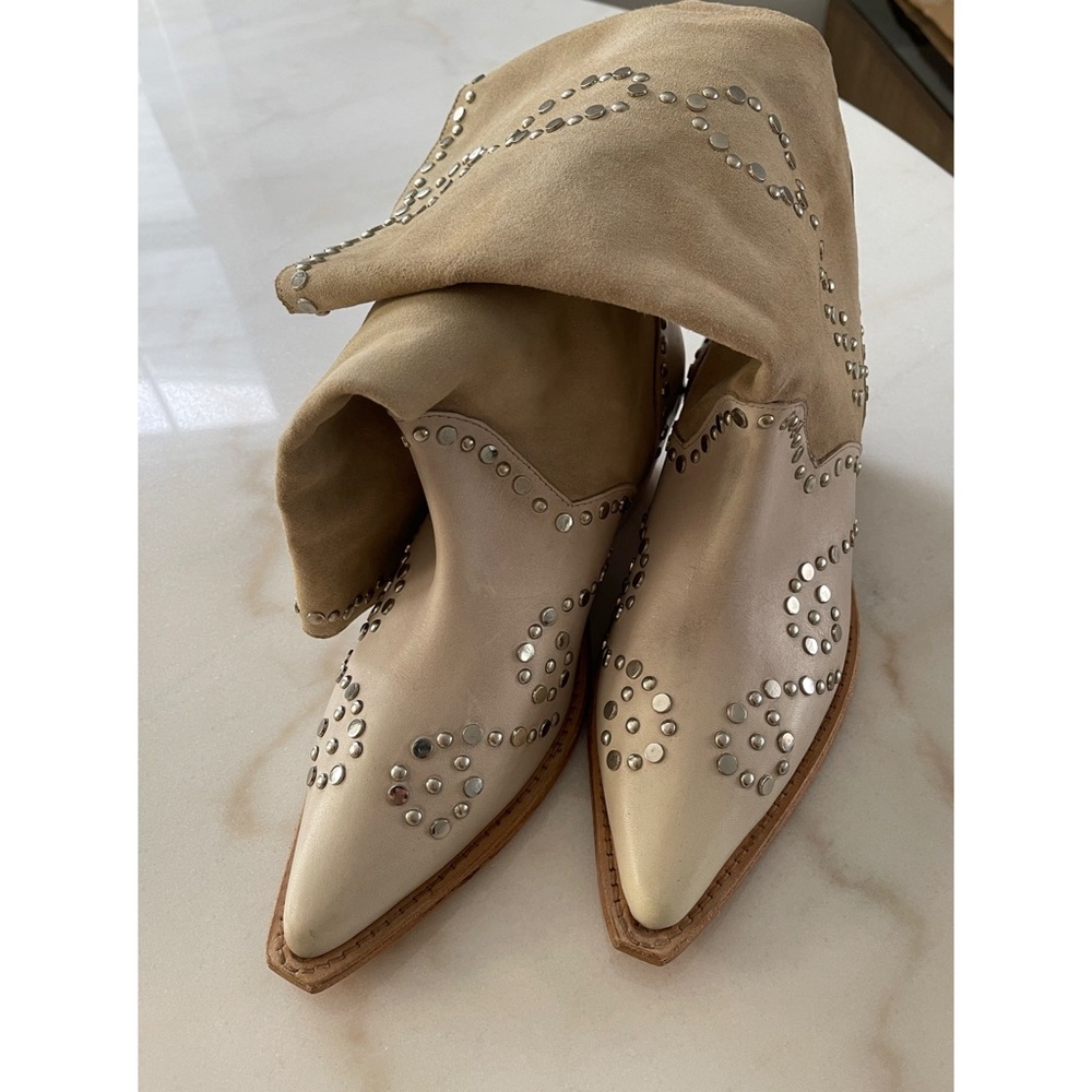 Free People Joelton Studded Size 38.5 Bone Stone Tall
Leather Suede West… - Picture 3 of 8